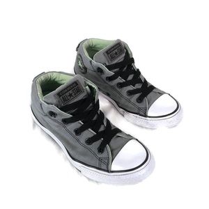 Converse All Star gray and green no-tie sneakers 4